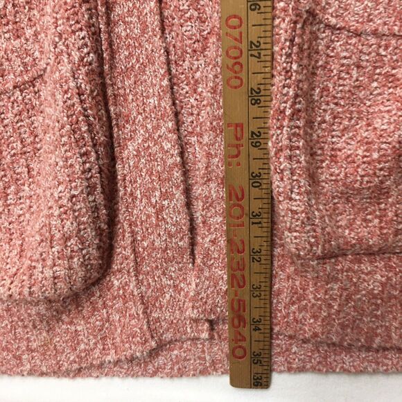 ABERCROMBIE & FITCH Sweater Women M Pink Open Cardigan Pockets Chunky Ragg Knit - Picture 16 of 16